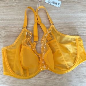 Elomi 40G NEW Matilda Banded Plunge Underwire Bra Yellow Daisy Boho